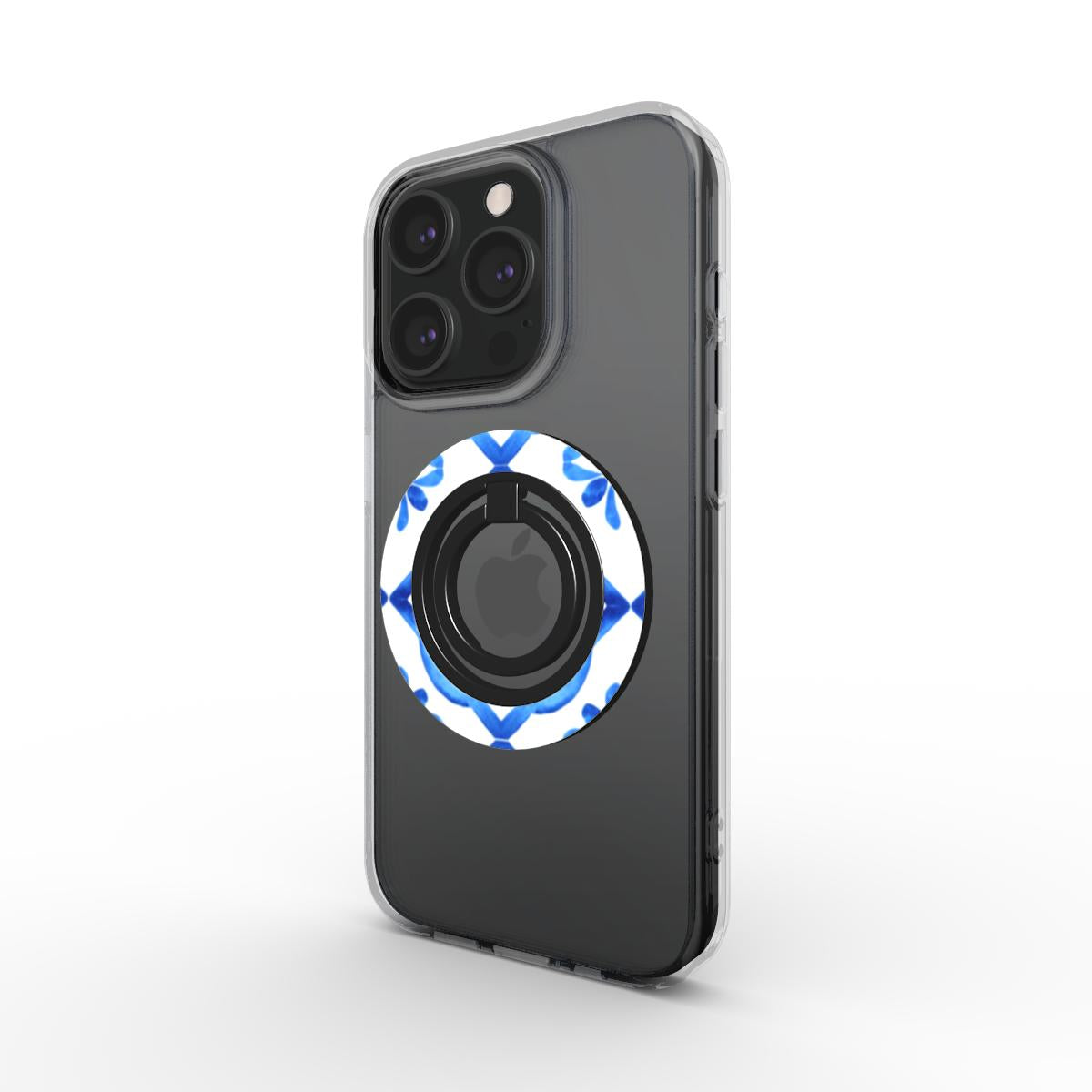 Ring holder on phone, angled