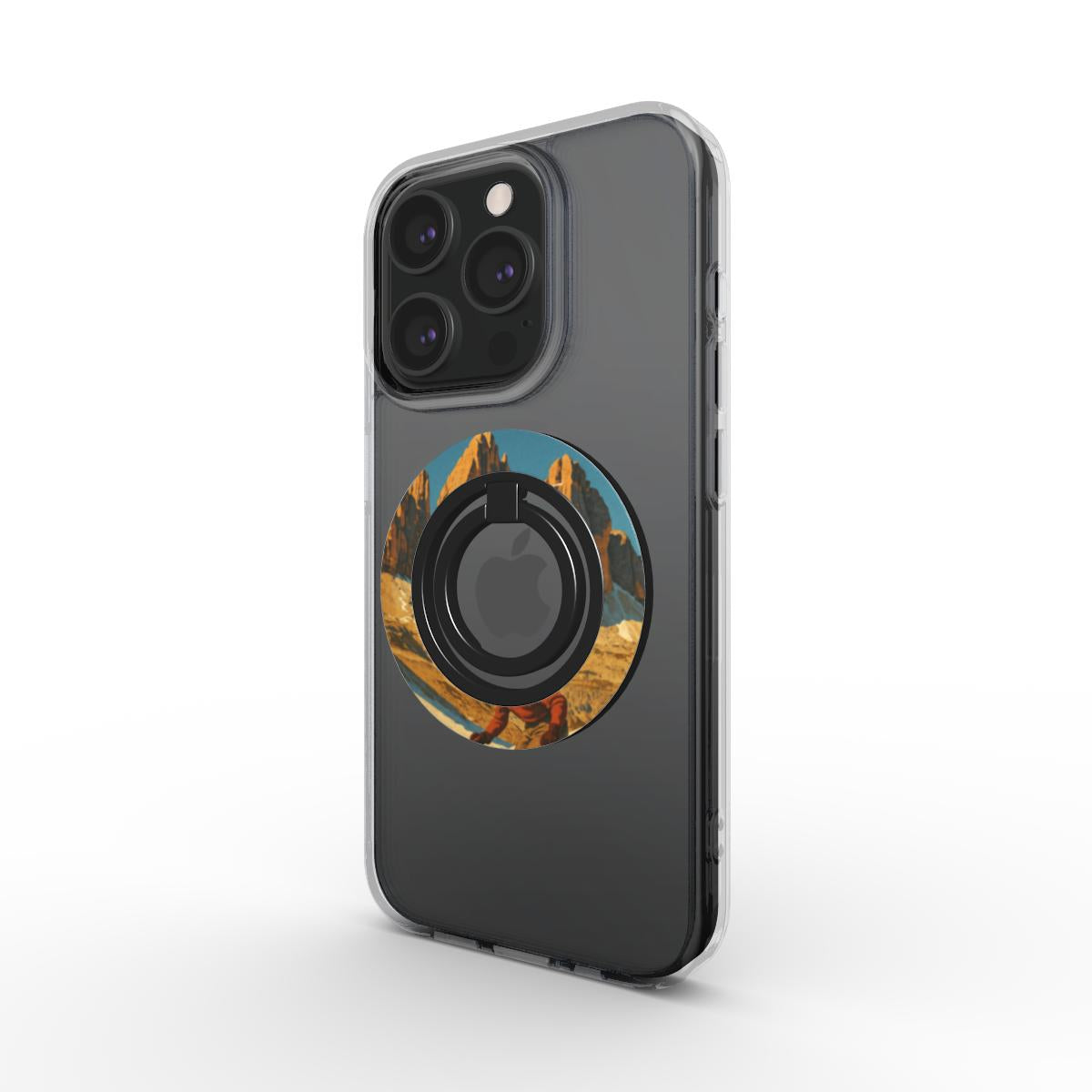 Ring holder on phone, angled