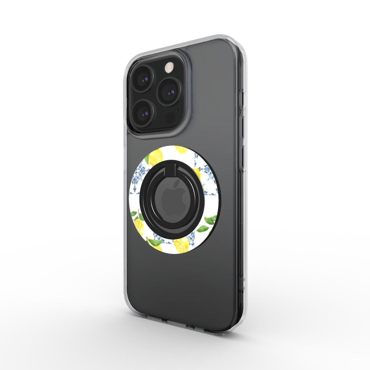 Ring holder on phone, angled