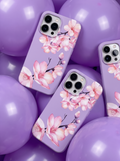 Fiore phone cases on lilac balloons